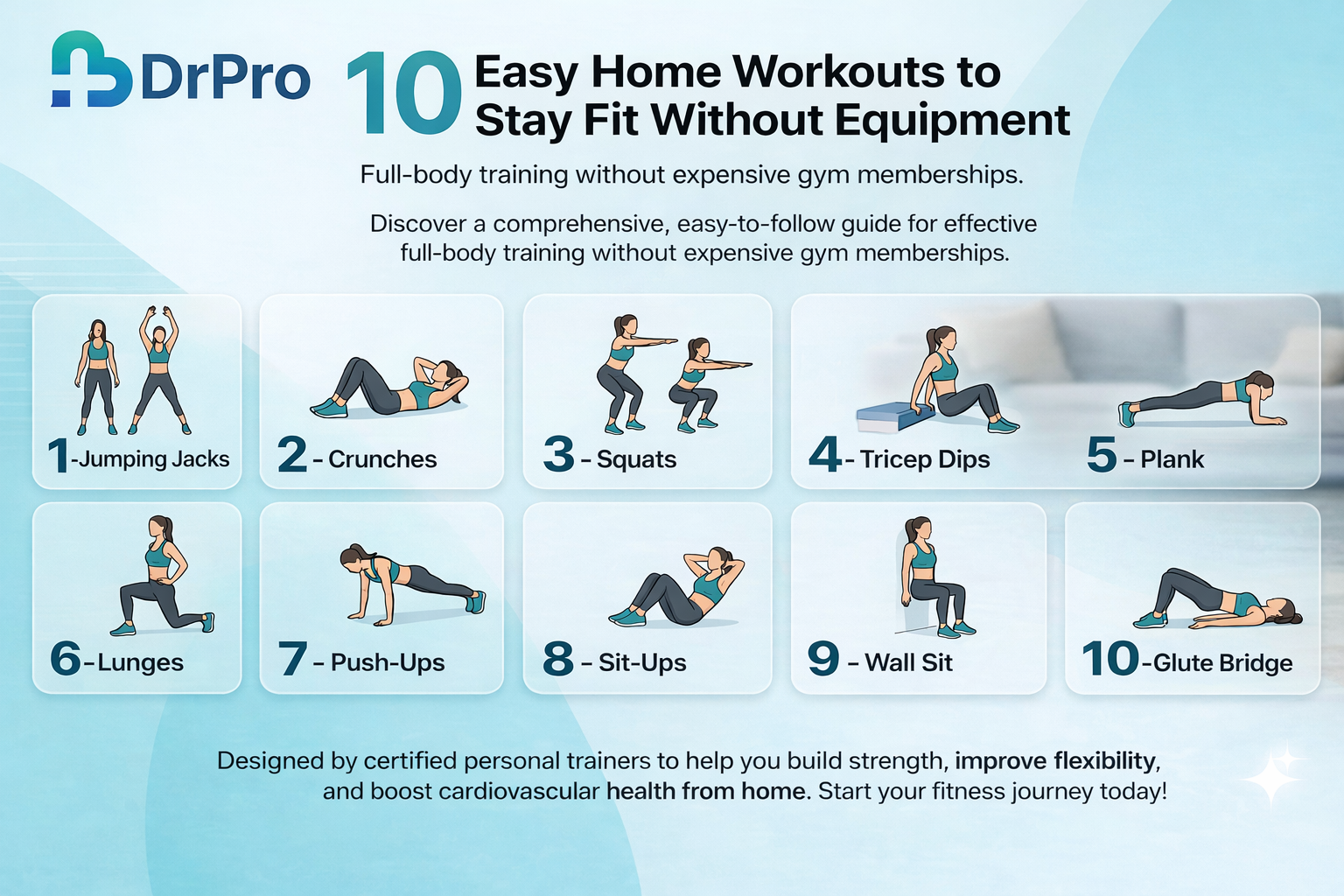 10 Easy Home Workouts to Stay Fit Without Equipment