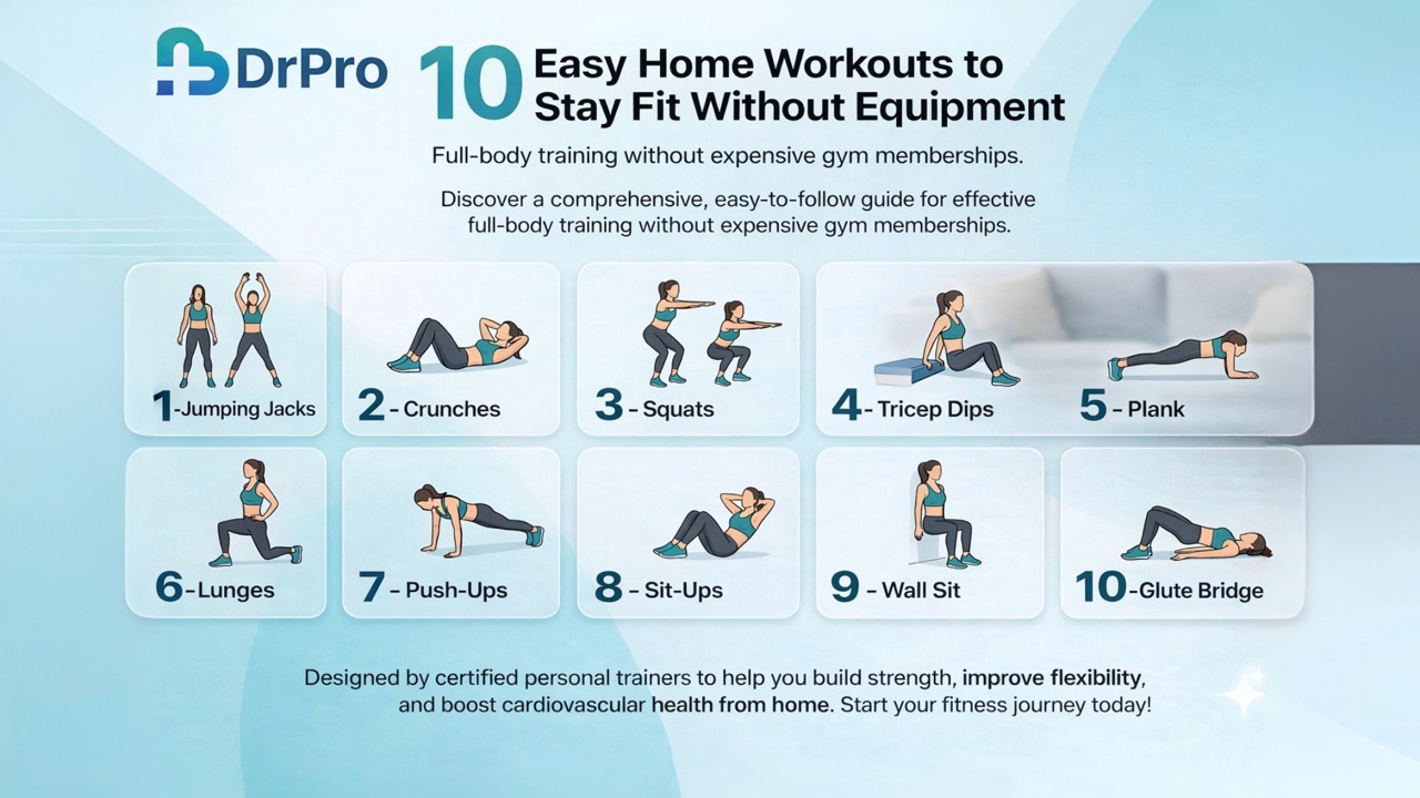 10 Easy Home Workouts to Stay Fit Without Equipment